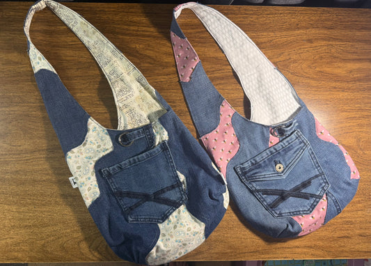 Upcycled Jean Infinity bag-Large